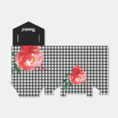 Ballotins Rose aquarelle sur tente de style à carreaux noir (Déplié)