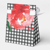 Ballotins Rose aquarelle sur tente de style à carreaux noir (Arrière)