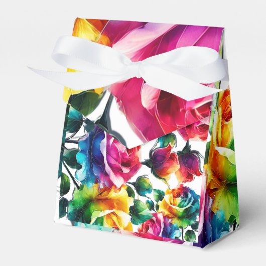 Ballotins Rose arc-en-ciel noir et blanc Mariage floral vif (Verso)