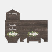 Ballotins Rose blanche Floral Bois foncé Brown Mariage rusti (Déplié)