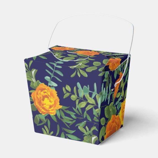 Ballotins Rose bleu et orange Floral Mariage moderne (Verso)
