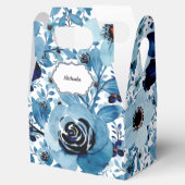 Ballotins Rose bleu fleur fleurie motif printemps mariage (Ouvert)