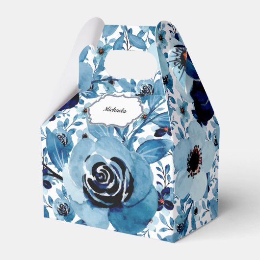 Ballotins Rose bleu fleur fleurie motif printemps mariage (Verso)