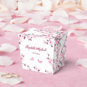 Ballotins Rose Cerisier Personnalisé Mariage Blanc