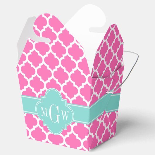 Ballotins Rose Chaud2 Avec Marocain #5 Turquoise 3 Init Mono (Ouvert)