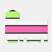 Ballotins Rose chaud, vert citron, noir et blanc rayures (Déplié)