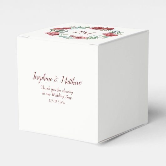 Ballotins Rose de Bourgogne Mariage de monogramme de couronn (Verso)