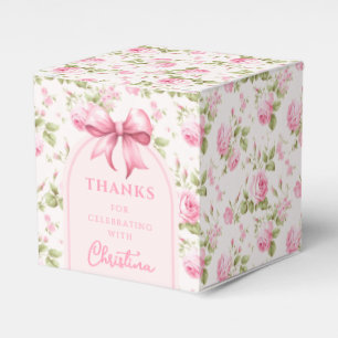 Ballotins Rose de cottage rose avec coquette Bow   MERCI