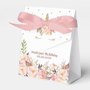 Ballotins Rose de licorne et boîtes de cadeau d'anniversair