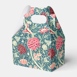 Ballotins Rose en or rose William Morris vert bleu motif flo