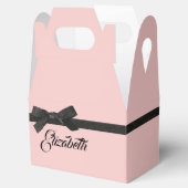 Ballotins Rose en ruban noir rose Monogramme Bridesmaid (Ouvert)