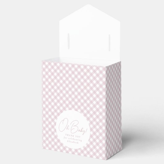 Ballotins Rose en vichy classique mignon simple bébé douche (Ouvert)