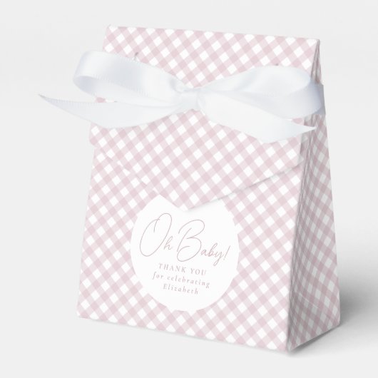 Ballotins Rose en vichy classique mignon simple bébé douche (Verso)
