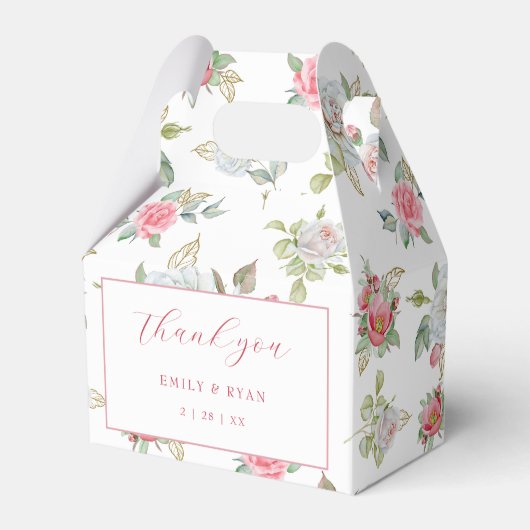 Ballotins Rose et or gravé Merci Feuille (Verso)