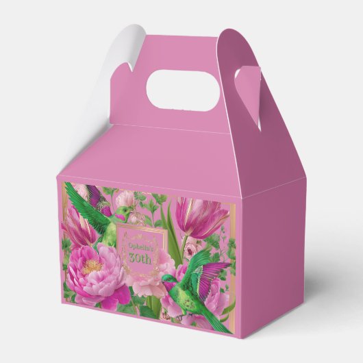Ballotins Rose et vert botaniques vibrants (Verso)