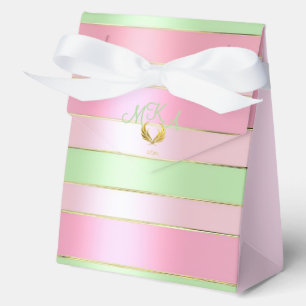 Ballotins Rose et Vert Pâle Élégant à Rayures