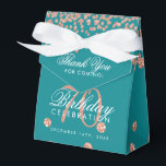 Ballotins Rose Gold 70e anniversaire Merci Confetti Turquois<br><div class="desc">Elégant "Merci" 70e anniversaire Rose Gold Faux Parties scintillant Confetti design Turquoise.</div>