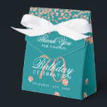 Ballotins Rose Gold 70e anniversaire Merci Confetti Turquois<br><div class="desc">Elégant "Merci" 70e anniversaire Rose Gold Faux Parties scintillant Confetti design Turquoise.</div>