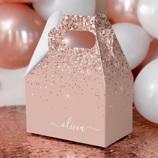 Ballotins Rose Gold Blush Parties scintillant Script Monogra