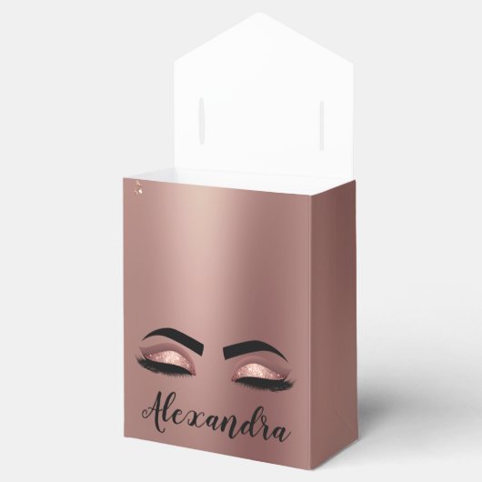 Ballotins Rose Gold Blush Pink Monogram Glitter Eyelashes (Ouvert)