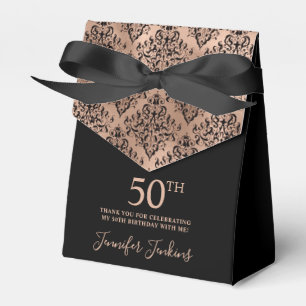 Ballotins Rose Gold Damask Merci pour vos 50 ans