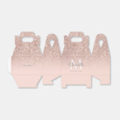 Ballotins Rose Gold Glitter Blush Rose Monogramme (Déplié)