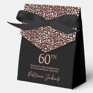 Ballotins Rose Gold Imprimé Léopard 60 ans Remerciements
