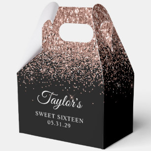 Ballotins Rose Gold Pailleté Noir Sweet Seize Ans