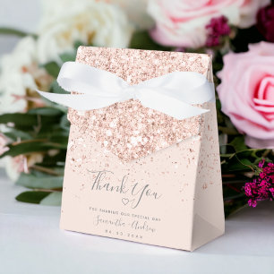 Ballotins Rose Gold parties scintillant rose pâle merci mari