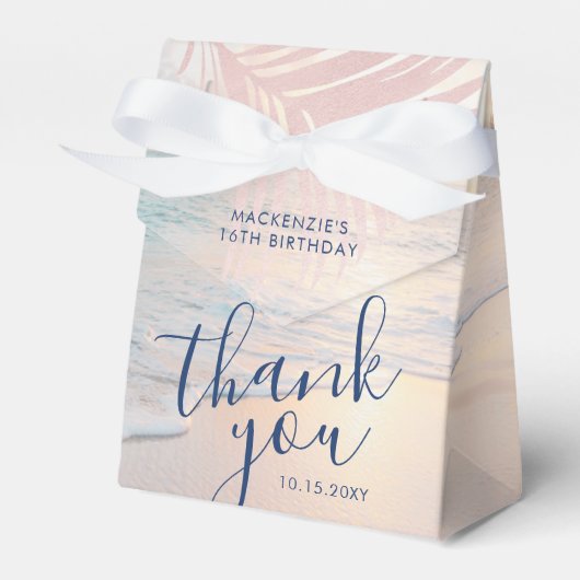 Ballotins Rose Gold Pink Beach Anniversaire Élégant (Verso)