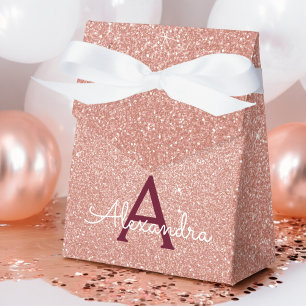 Ballotins Rose Gold Rose Burgundy Pailleté Monogramme