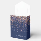 Ballotins Rose Gold Rose Glitter Monogramme Rose Navy (Ouvert)