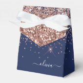 Ballotins Rose Gold Rose Glitter Monogramme Rose Navy (Verso)