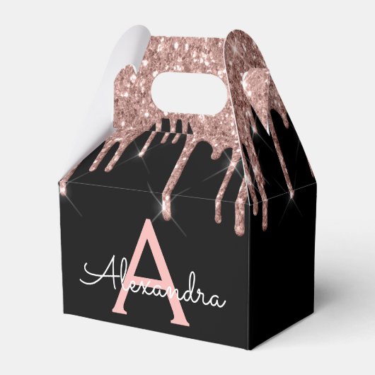 Ballotins Rose Gold - Rose Pâle et Noir Paillettes Monogramm (Verso)