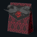 Ballotins Rose gothique foncé<br><div class="desc">Le Design présente un damas rouge et noir et un rose rouge et sanglant. Il conviendra parfaitement aux couples à la recherche d'un mariage gothique non conventionnel et unique.</div>