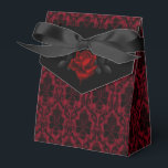 Ballotins Rose gothique foncé<br><div class="desc">Le Design présente un damas rouge et noir et un rose rouge et sanglant. Il conviendra parfaitement aux couples à la recherche d'un mariage gothique non conventionnel et unique.</div>