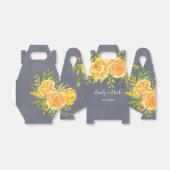 Ballotins Rose Jaune et Gris Peony Mariage Boîte de Faveur (Déplié)