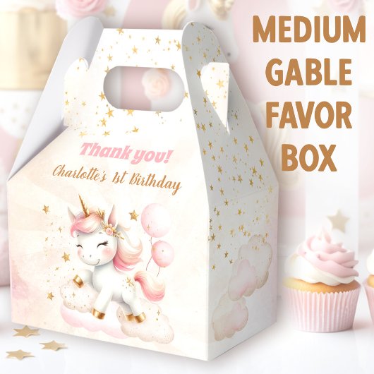 Ballotins Rose mignon Happy Unicorn Girl Birthday Medium