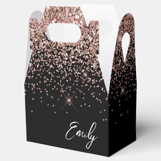 Ballotins Rose noir  or Parties scintillant Monogramme (Ouvert)