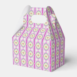 Ballotins Rose Pâle et Motif Floral Géométrique Doré