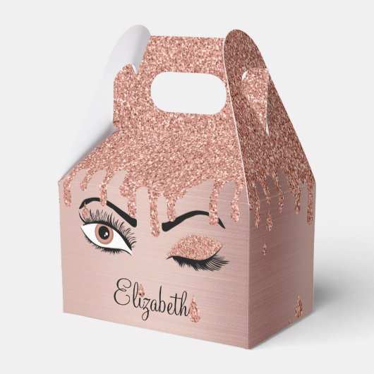 Ballotins Rose Pink Gold Eyelashes Dripping Glitter (Verso)