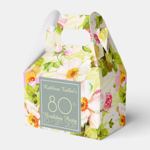 Ballotins Rose pivoines 80e anniversaire Merci Ballotin