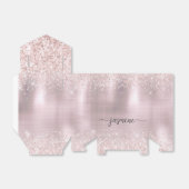 Ballotins Rose Poudrée Métal Or Rose Paillettes Monogramme N (Déplié)