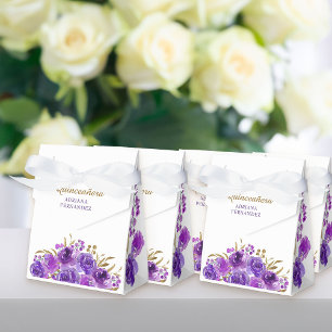 Ballotins Rose Pourpre et Feuille d'Or Fleur Personnalisée