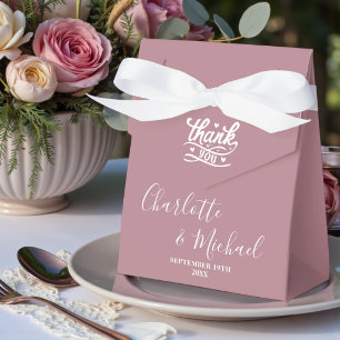 Ballotins Rose Poussiéreuse Écriture Moderne Mariage Tendanc