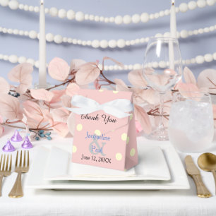 Ballotins Rose Quartz Crème Bleue Pois Mariage