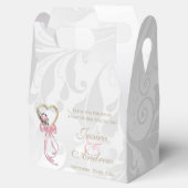 Ballotins Rose romantique, Coeur d'or et Ruban rose (Ouvert)