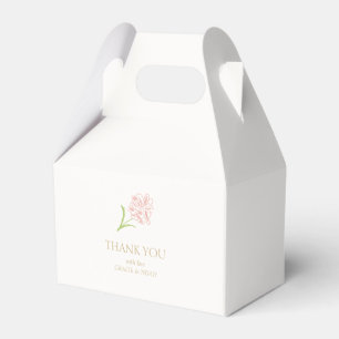 Ballotins Rose rose et ivoire Merci de mariage Favor Box