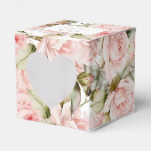 Ballotins Rose rose et verdure Feuille Coeur Mariage (Verso)