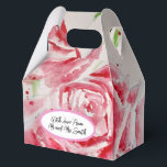 Ballotins Rose Rouge Fleurs Motif Aquarelle Mariage<br><div class="desc">Assiette en papier motif fleur aquarelle rose rouge. Conçue à partir de mes aquarelles originales.</div>